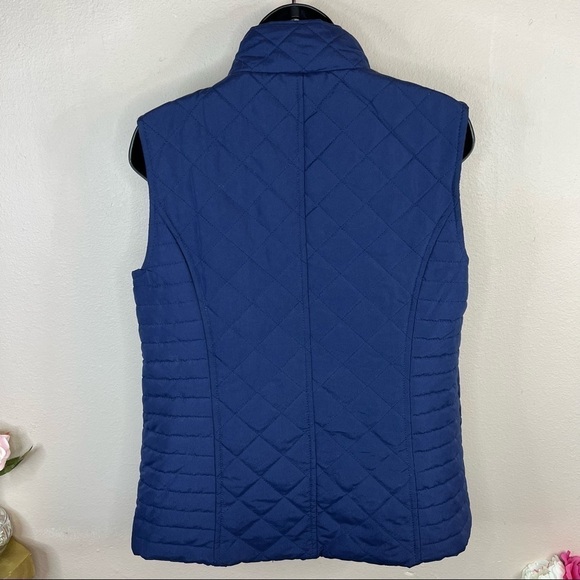 M Black Rivet Blue Puffer Vest Medium Snap Closure 8 10 - Picture 4 of 7